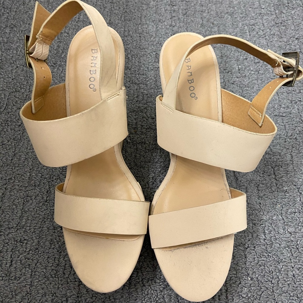 Never worn cream wedge heels size 10